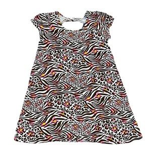 Girls animal & flower print dress sz 7/8